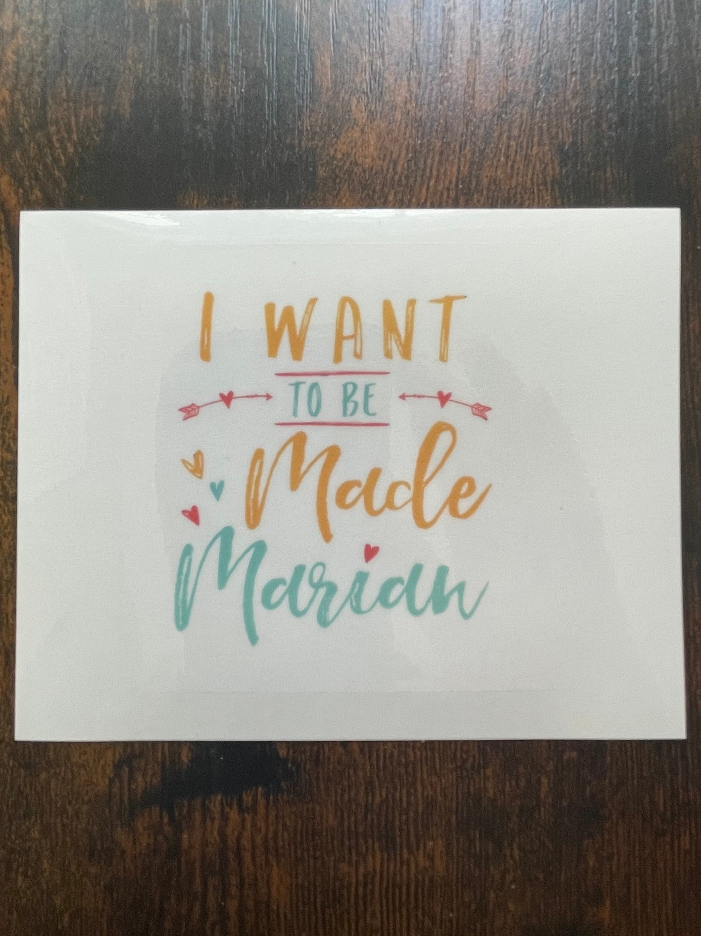 "Made Marian" Transparent Sticker